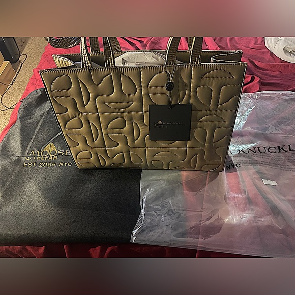 Brand new Gold Medium Mooseknuckle x Telfar Collab Bag for sale - Picture 3 of 4